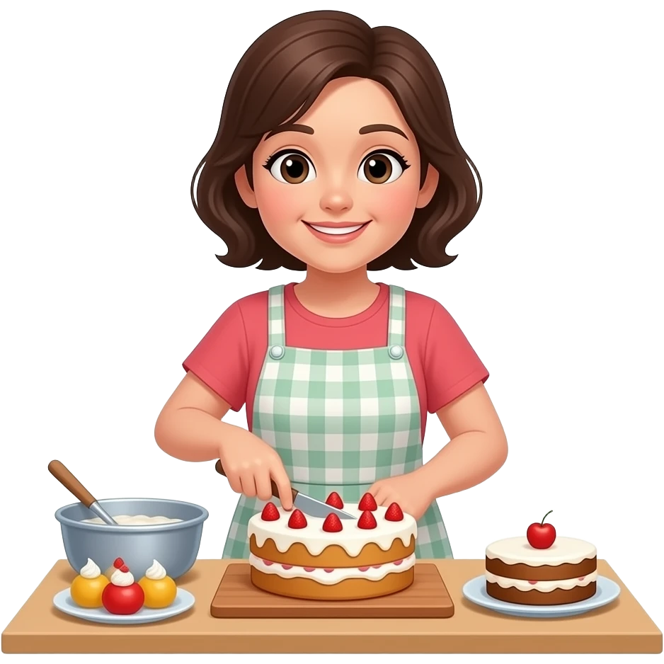 امي تحضر في الكعكه الذيذة emoji