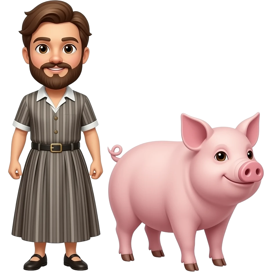 🧔🏾‍♀️+🐷 emoji