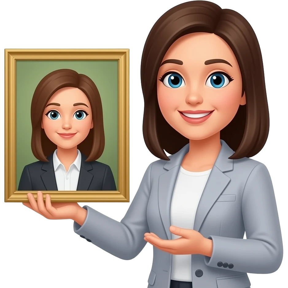 woman presenting emoji