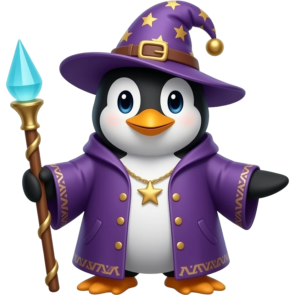 Penguin Wizard emoji