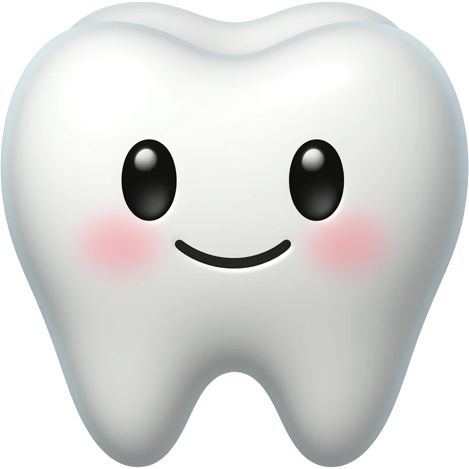A cute Pixar-style 3D animated tooth. White background, 8k resolution. emoji