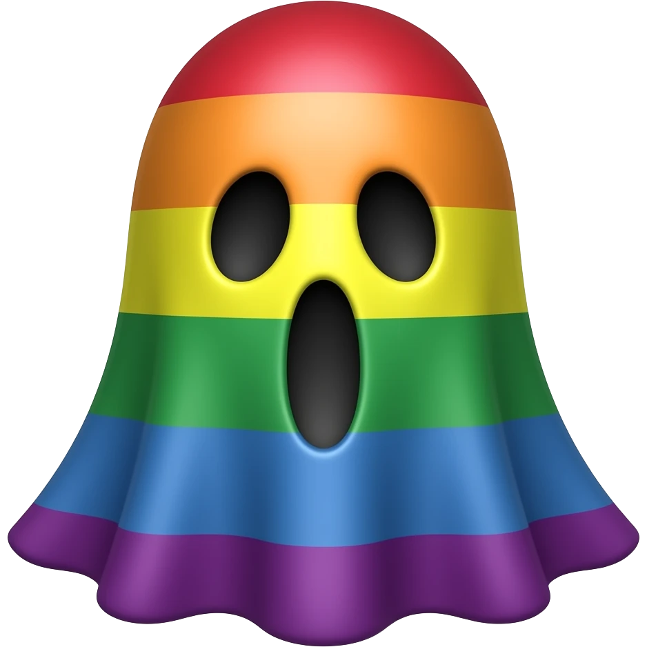 gay pride ghost emoji