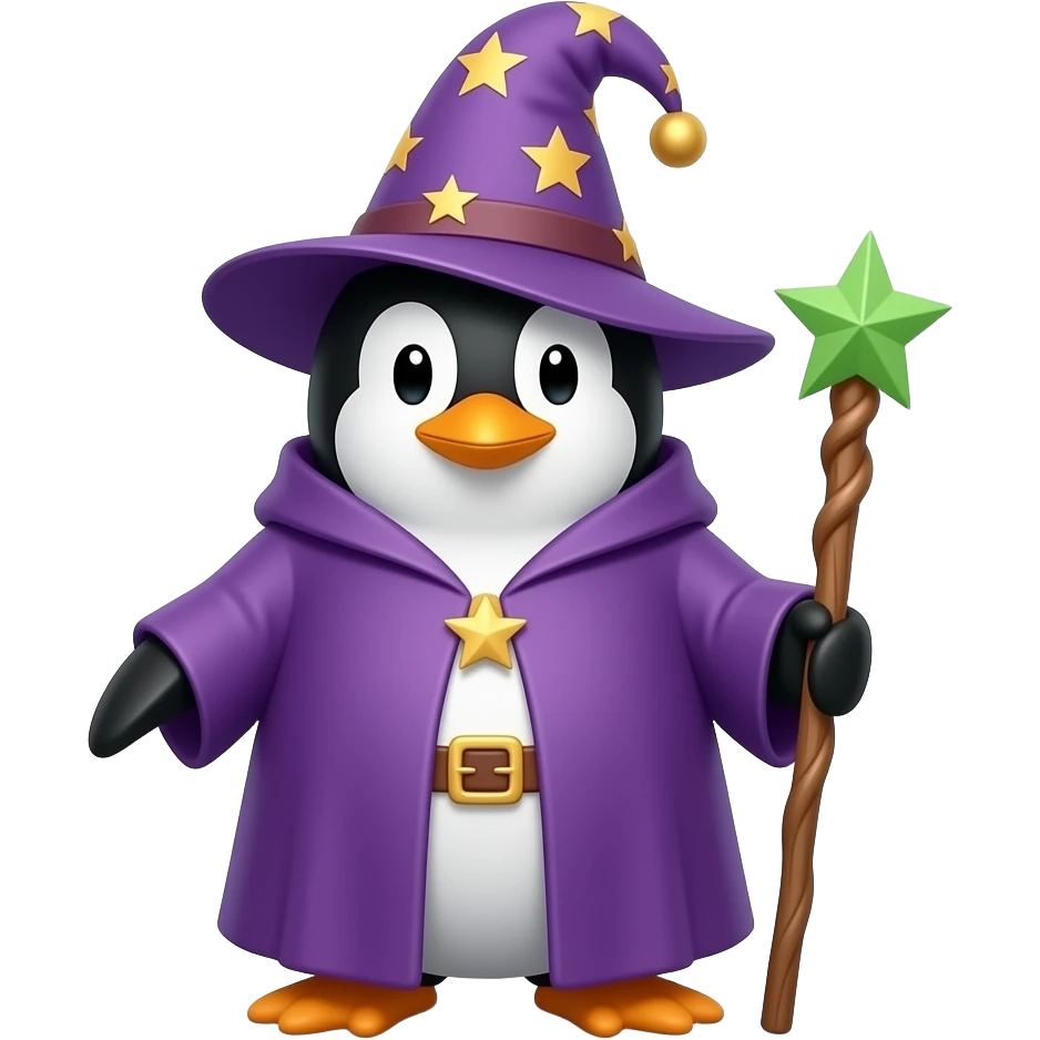 Penguin Wizard emoji