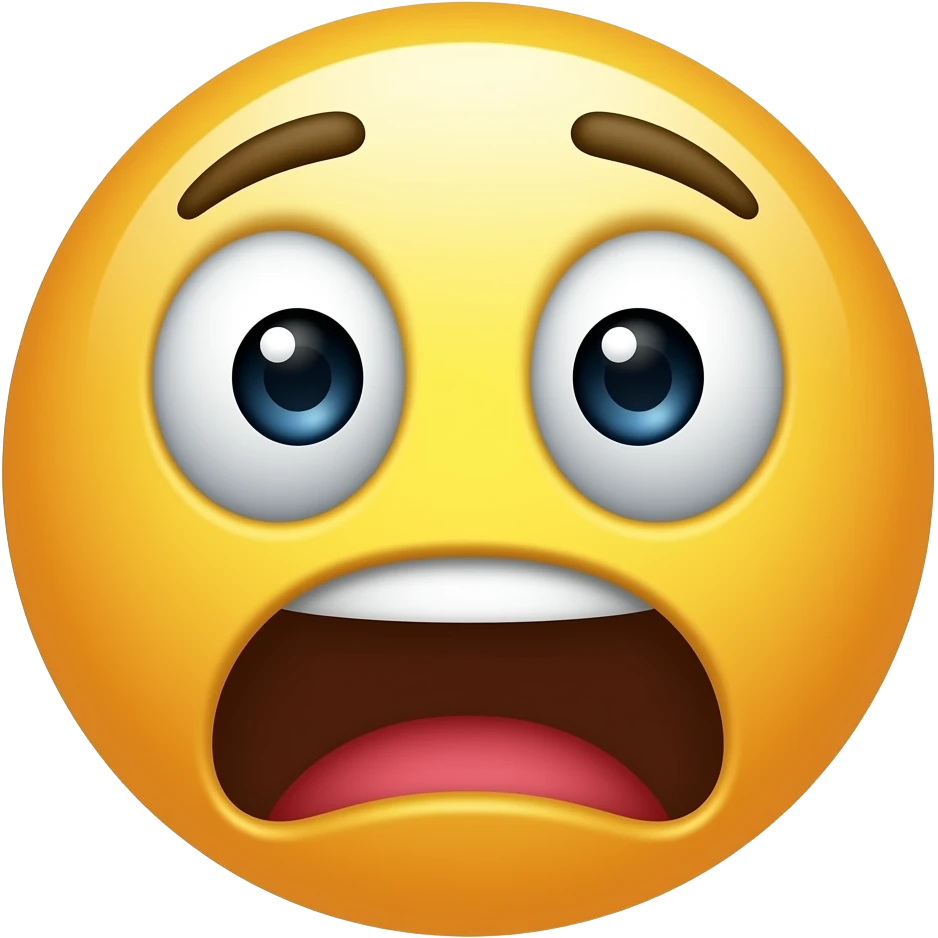 Make a smiley face emoji. Its shock and horrified and looking at something. Mouth wide and eyes pop out. Eyes are eyeballs. 2 Eyeballs is still standing on the sky but shock. Eye holes visble. Not a human. Its a 😀 emoji