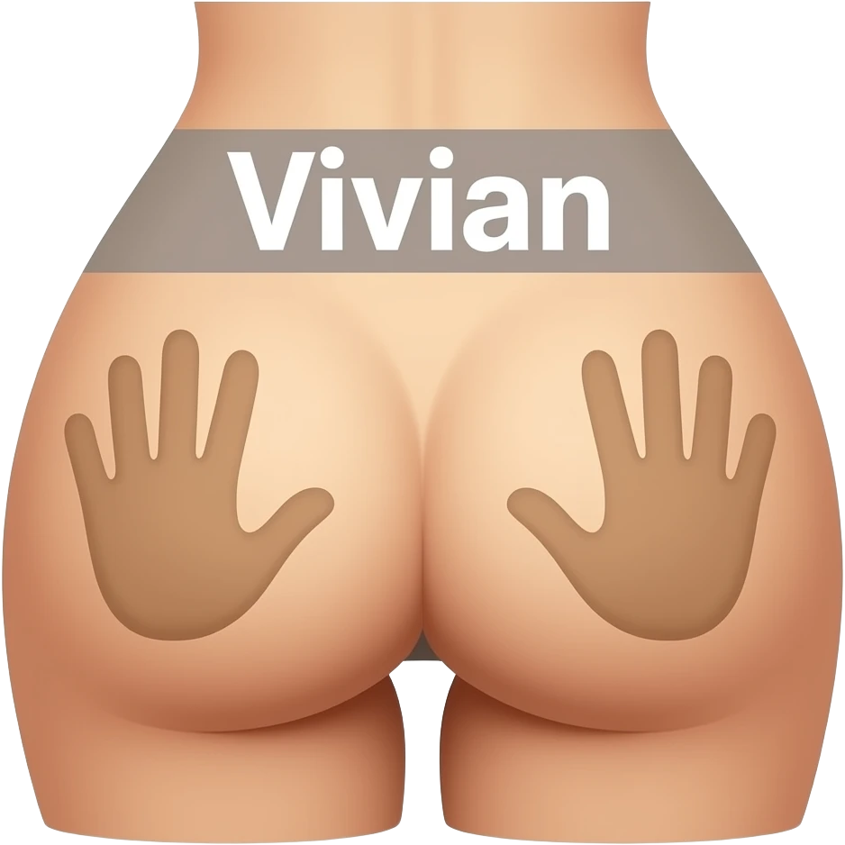 Naked Butt with Vivian and body emoji with hands prints on the cheeks emoji