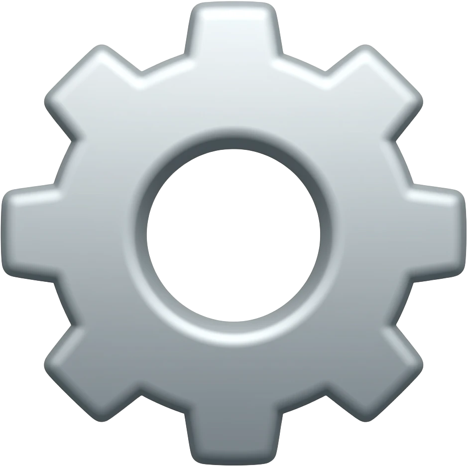 settings path with the gear in a center emoji