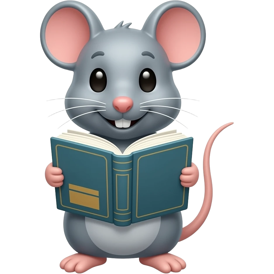 mouse with book emoji