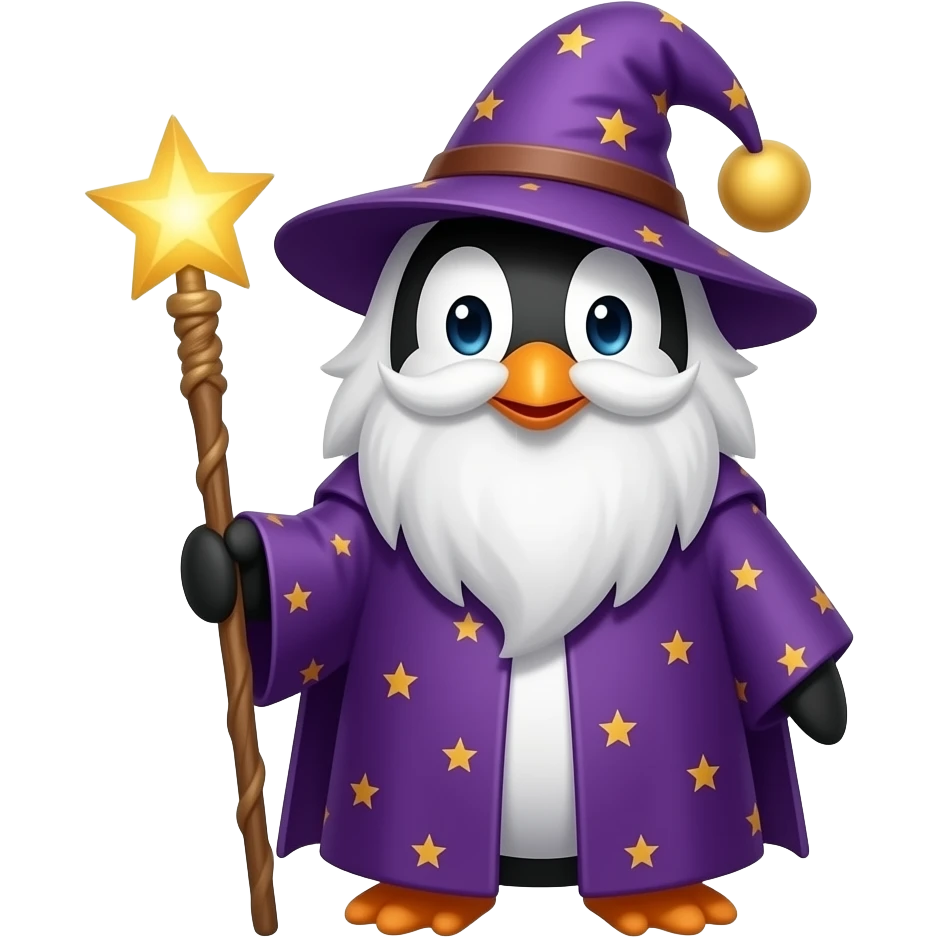 Penguin Wizard emoji