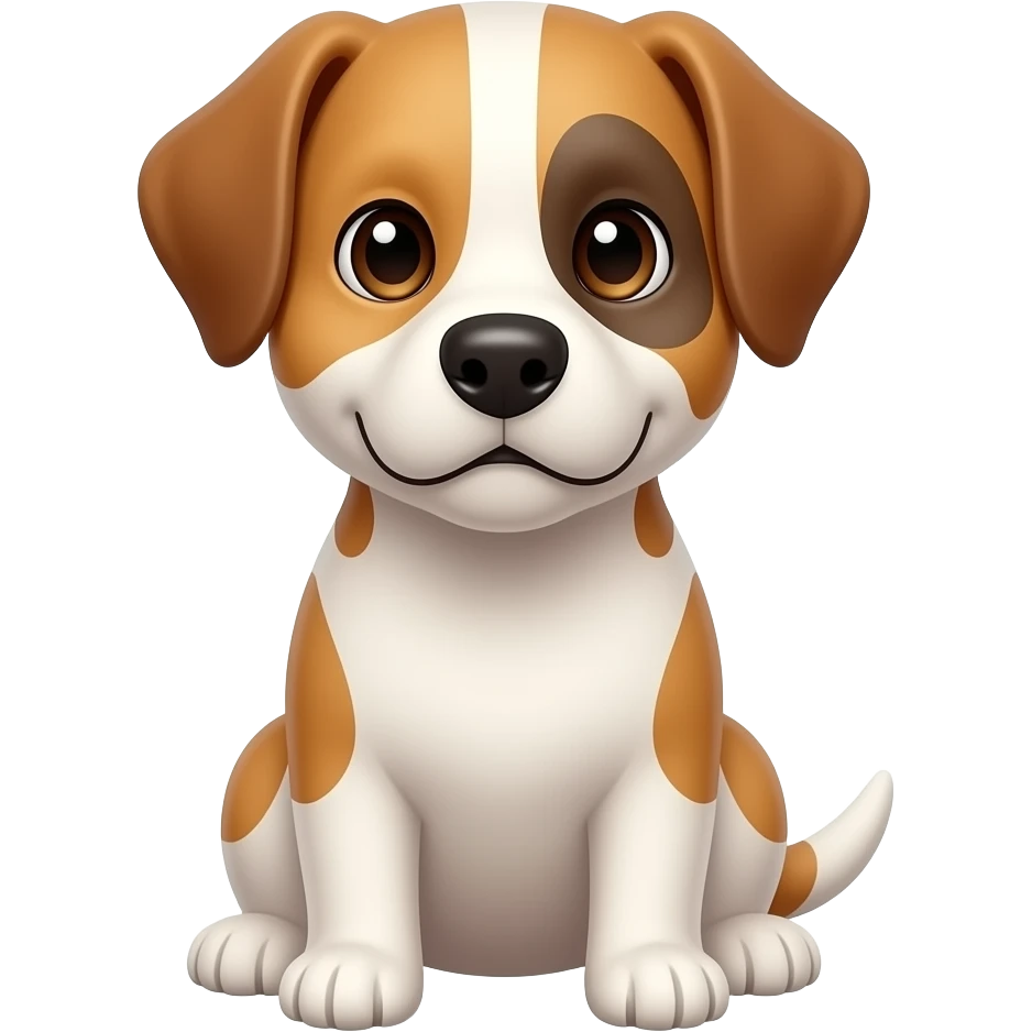 dog, cartoonish, facing front, sitting on its 4 feets emoji