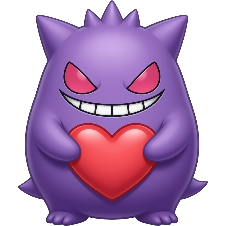 Sleepy gengar pokemon heart sleepy emoji