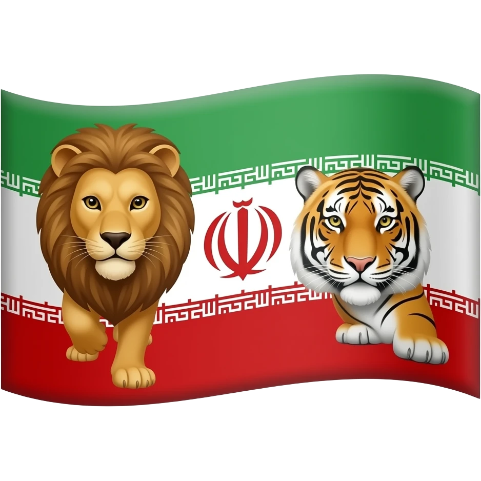 پرچم شیر وخورشید ایران emoji