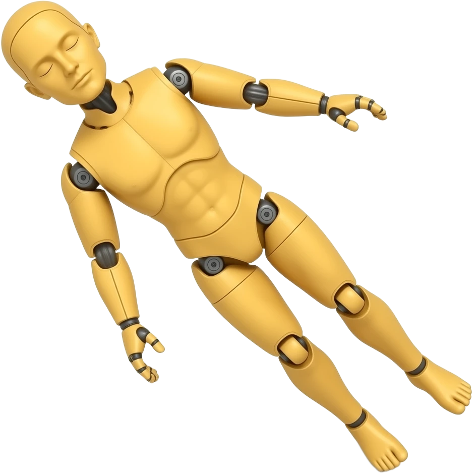 Yellow test dummy for car crashes emoji