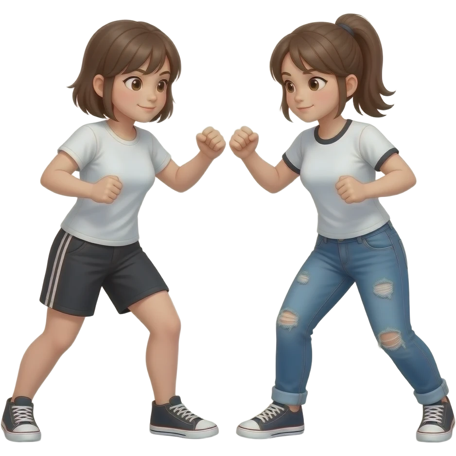 bataille 2 filles emoji
