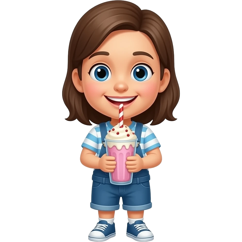 Smiley drinking a milkshake emoji
