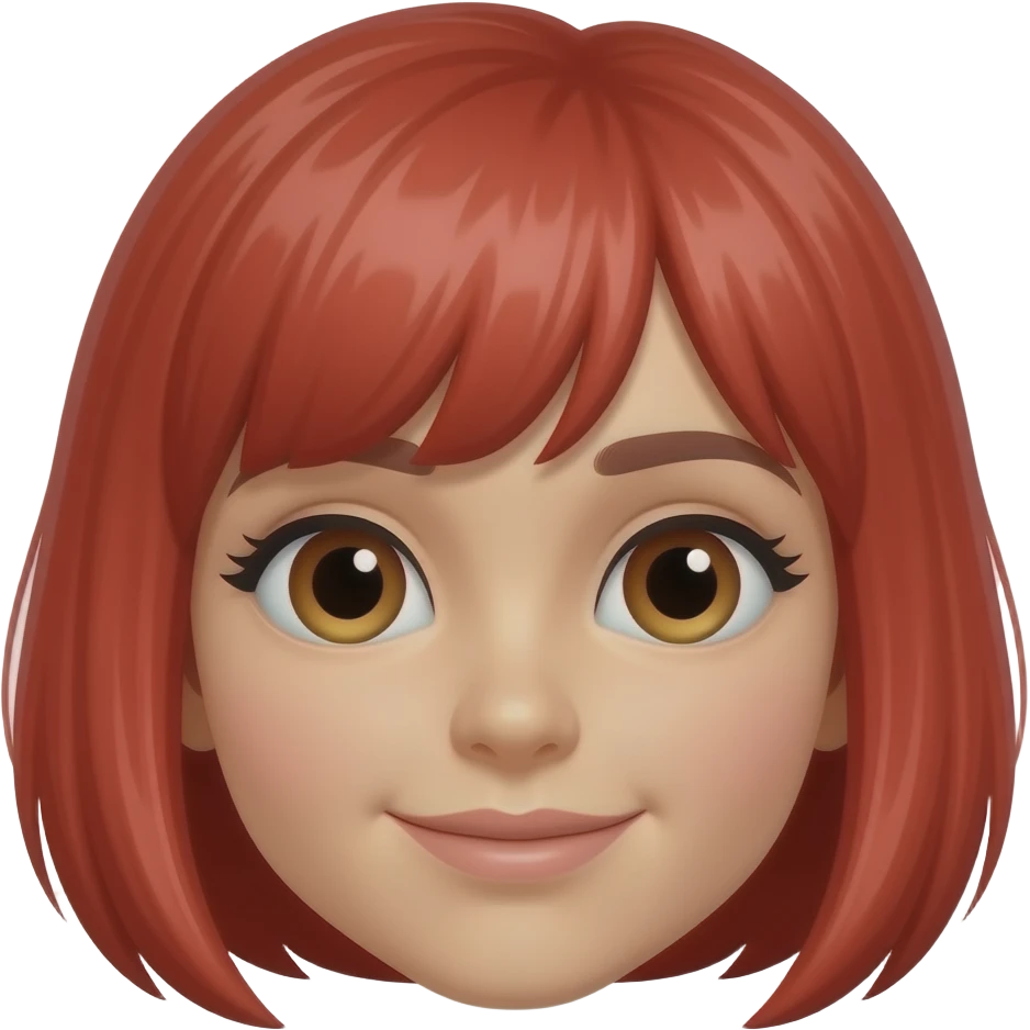 beuatiful modern red wig emoji