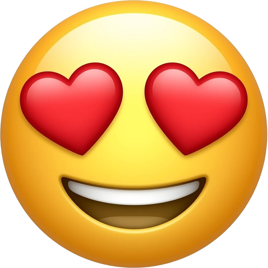 Smile face, with herts for eyes emoji