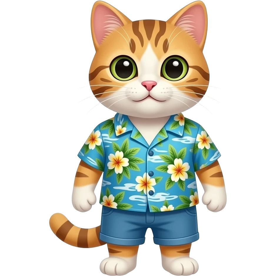 cat in hawaiian shirt emoji