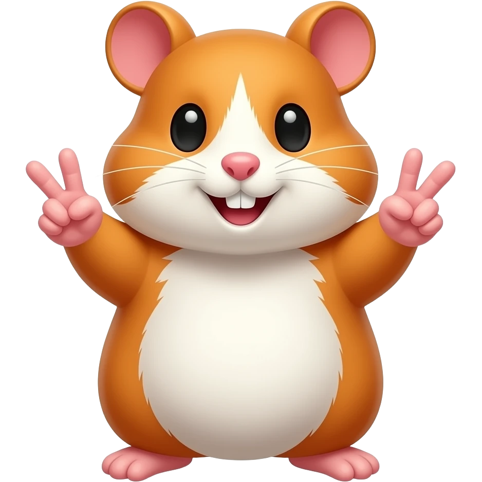 양손 브이하고 있는 햄스터 emoji