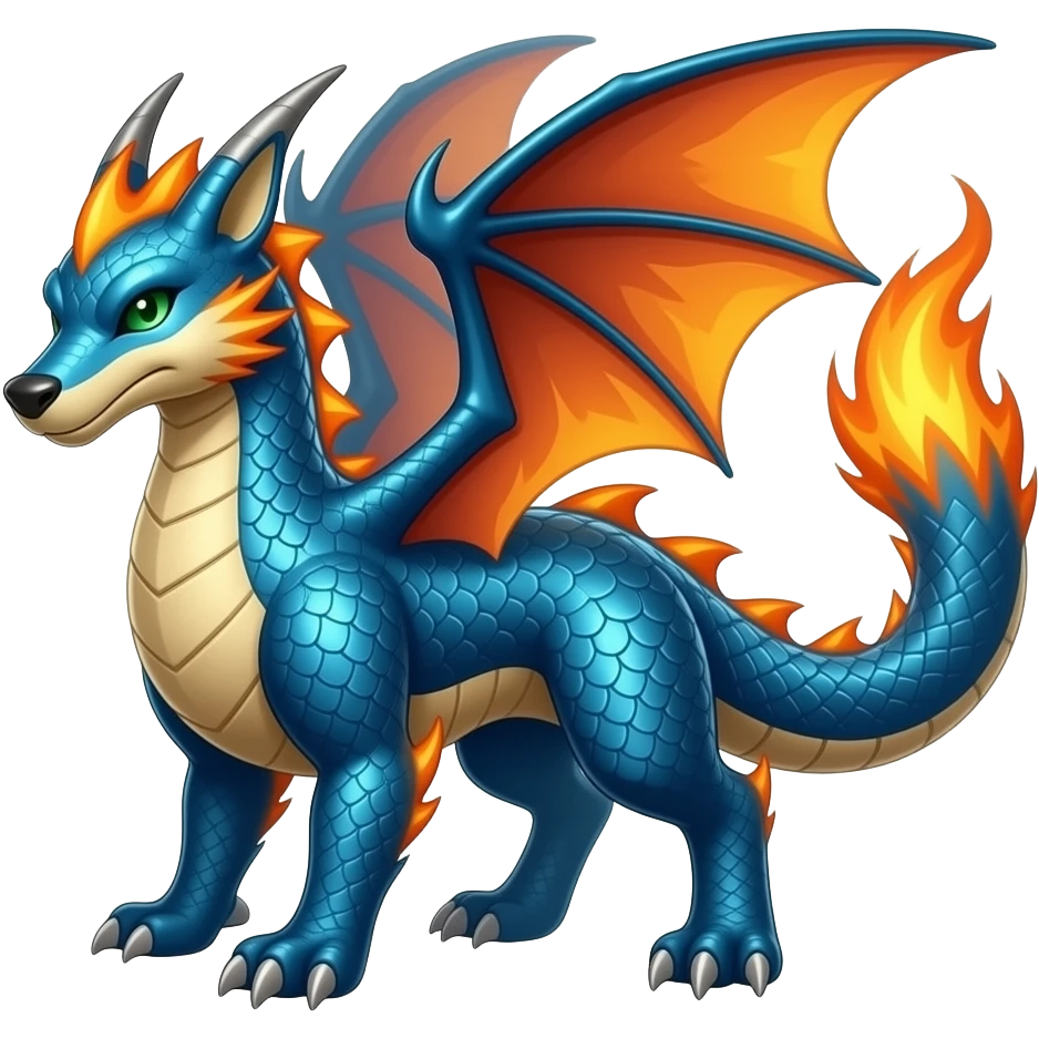 Gabite-ExVeemon-Latias-Flamedramon-fusion-Digimon-Fakémon-hybrid-creature, Full body emoji