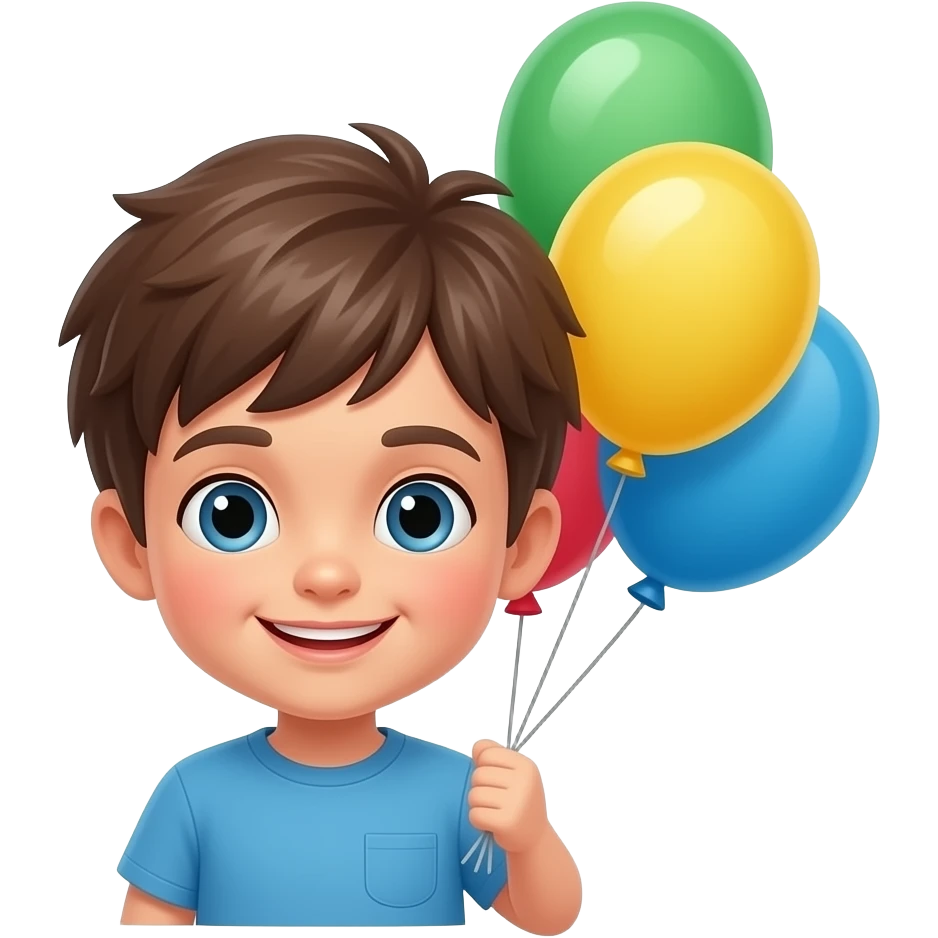 bust shot of a Kid with Balloons emoji