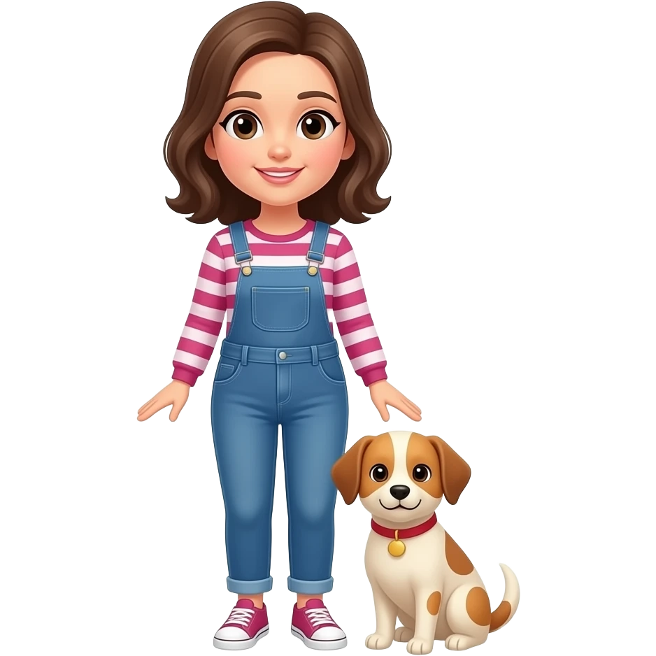 mujer y su mascota emoji