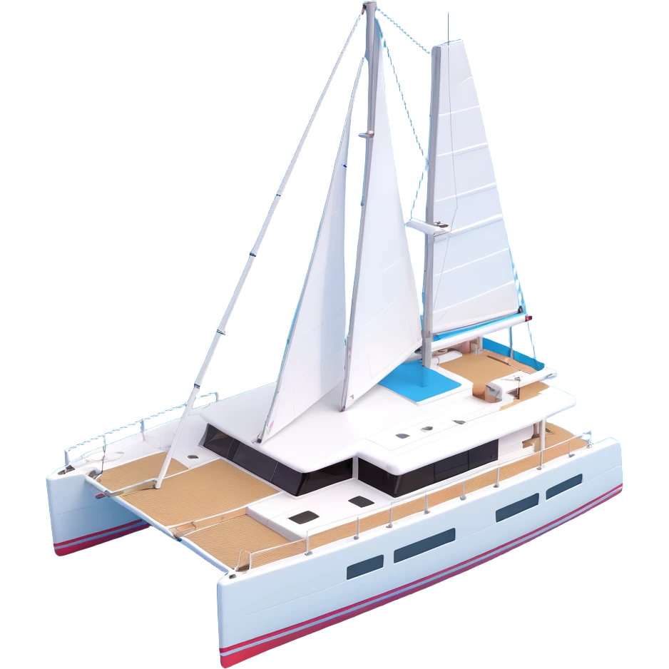 a lagoon 42 catamaran with no wording on the boat  emoji