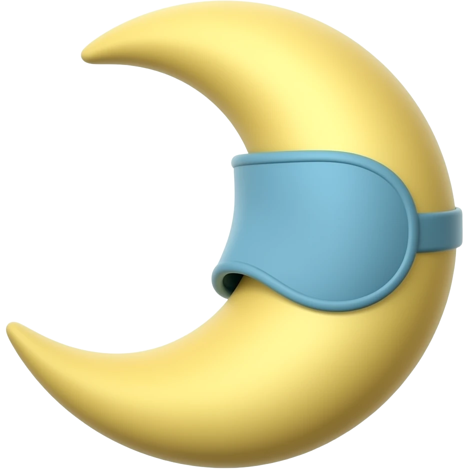 초승달인데 그 초승달이 수면 모자 이런 거 쓰는 형태. emoji