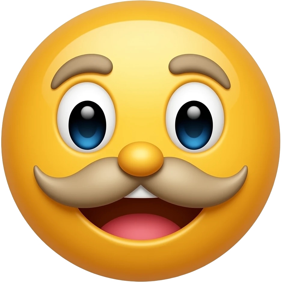 could you please a light moustache to this emoji emoji
