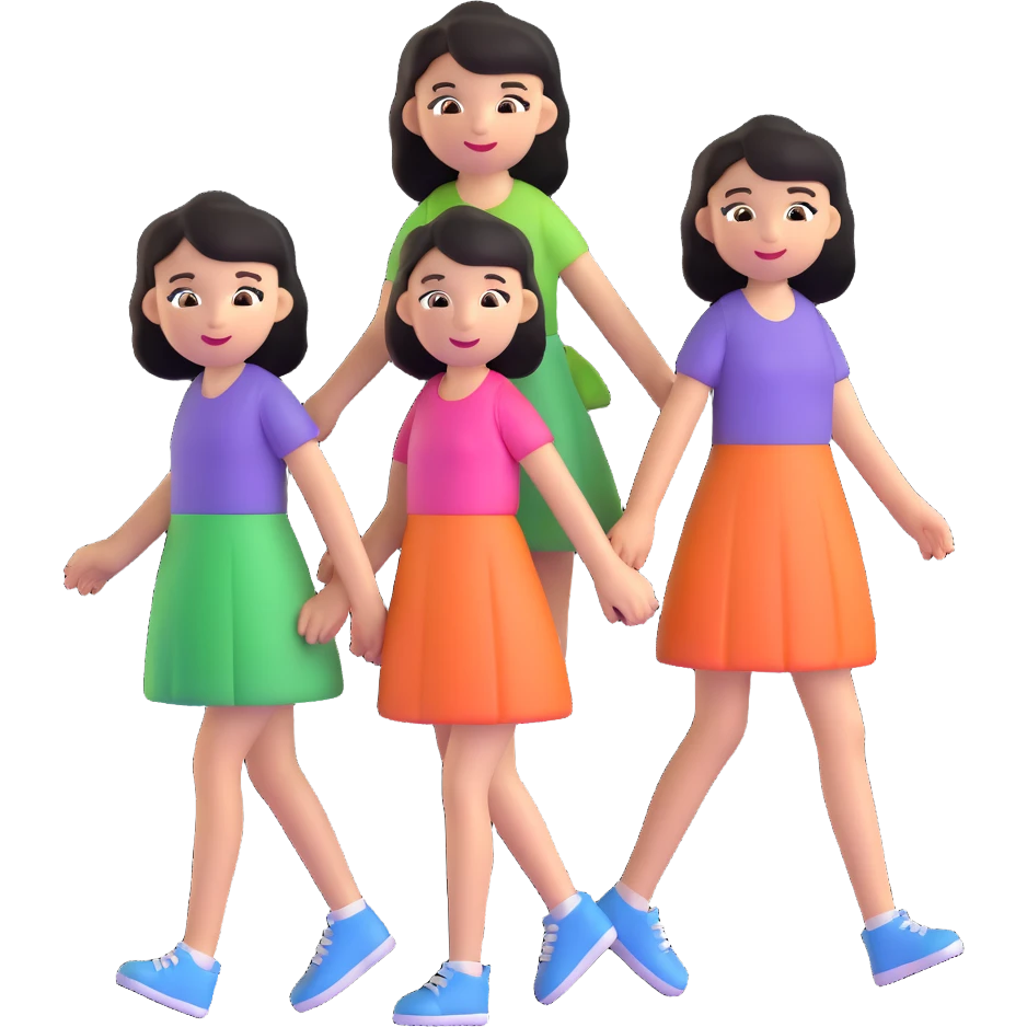 three girls emoji