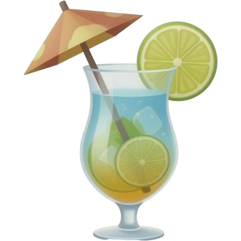 minimalistic beach cocktail emoji, with a cocktail umbrella emoji