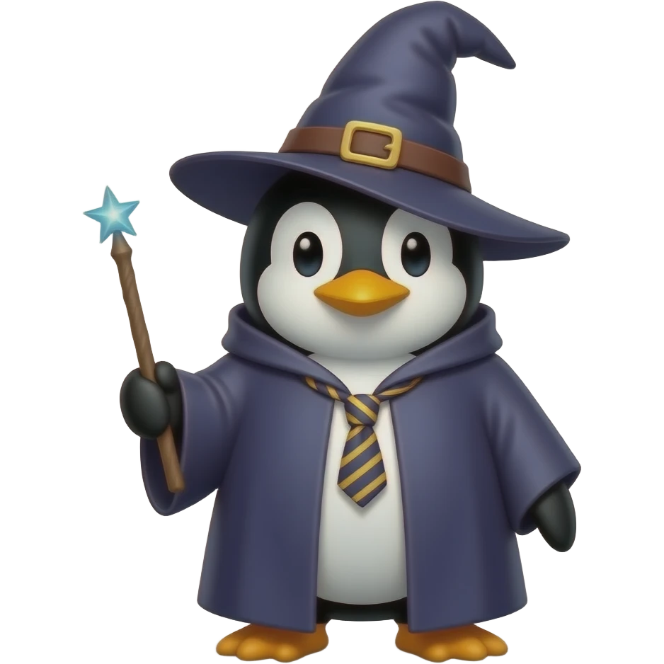 Penguin Wizard emoji