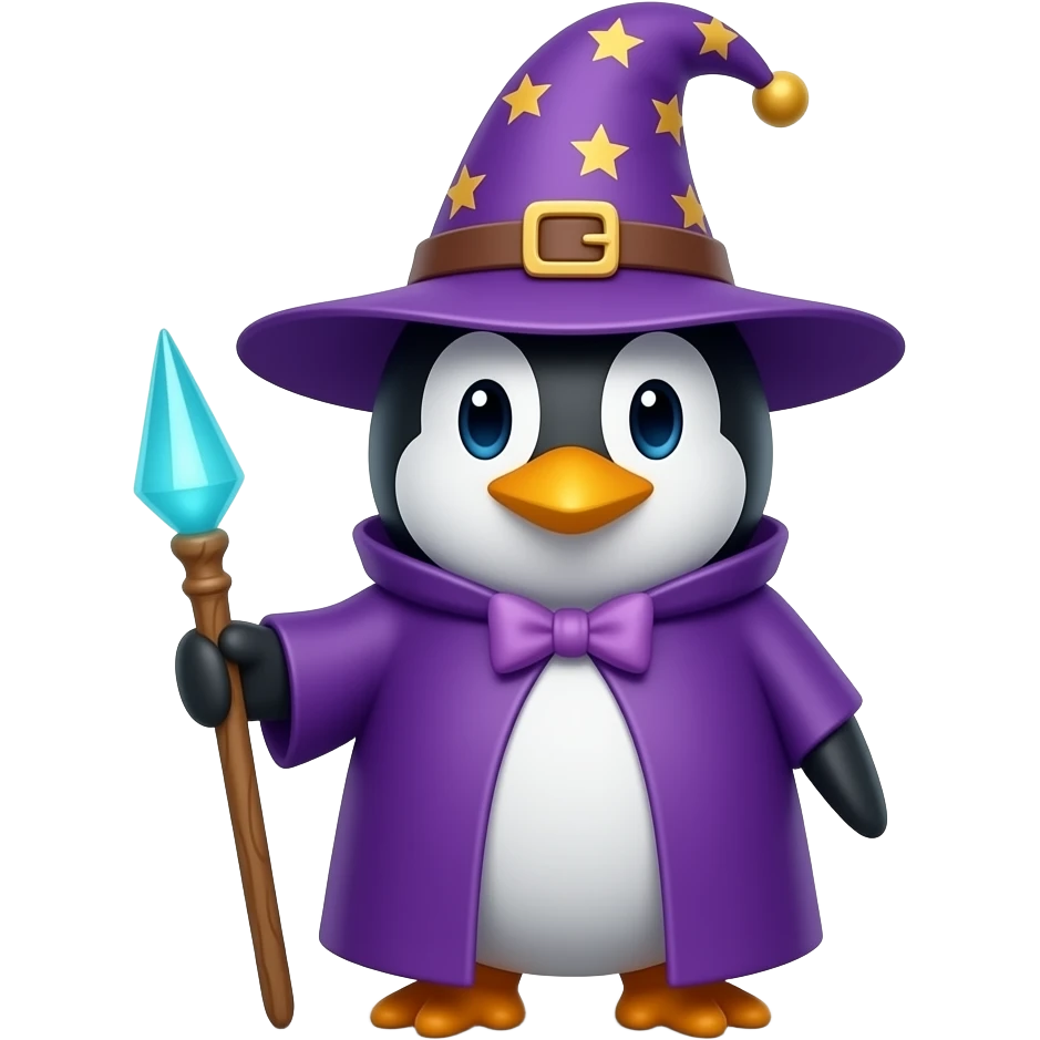 Penguin Wizard emoji