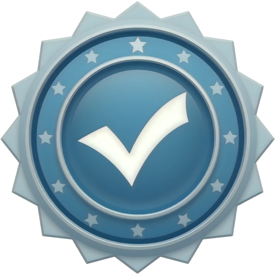 Badge bleu de certification emoji
