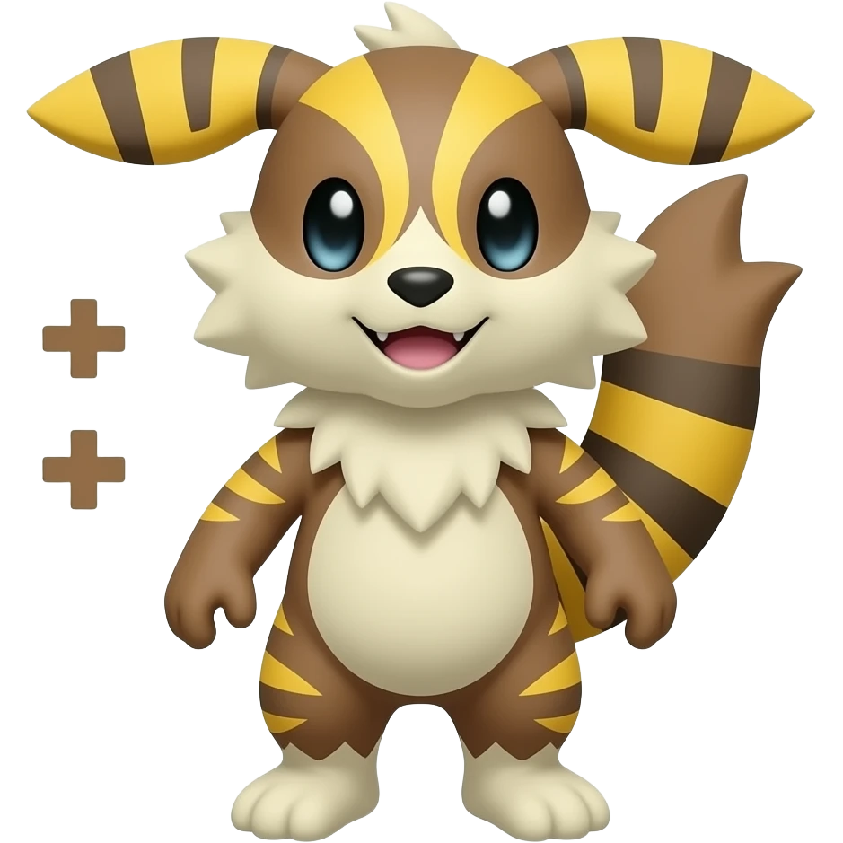 Plusle-Bunnelby-Victini-fusion, full body emoji