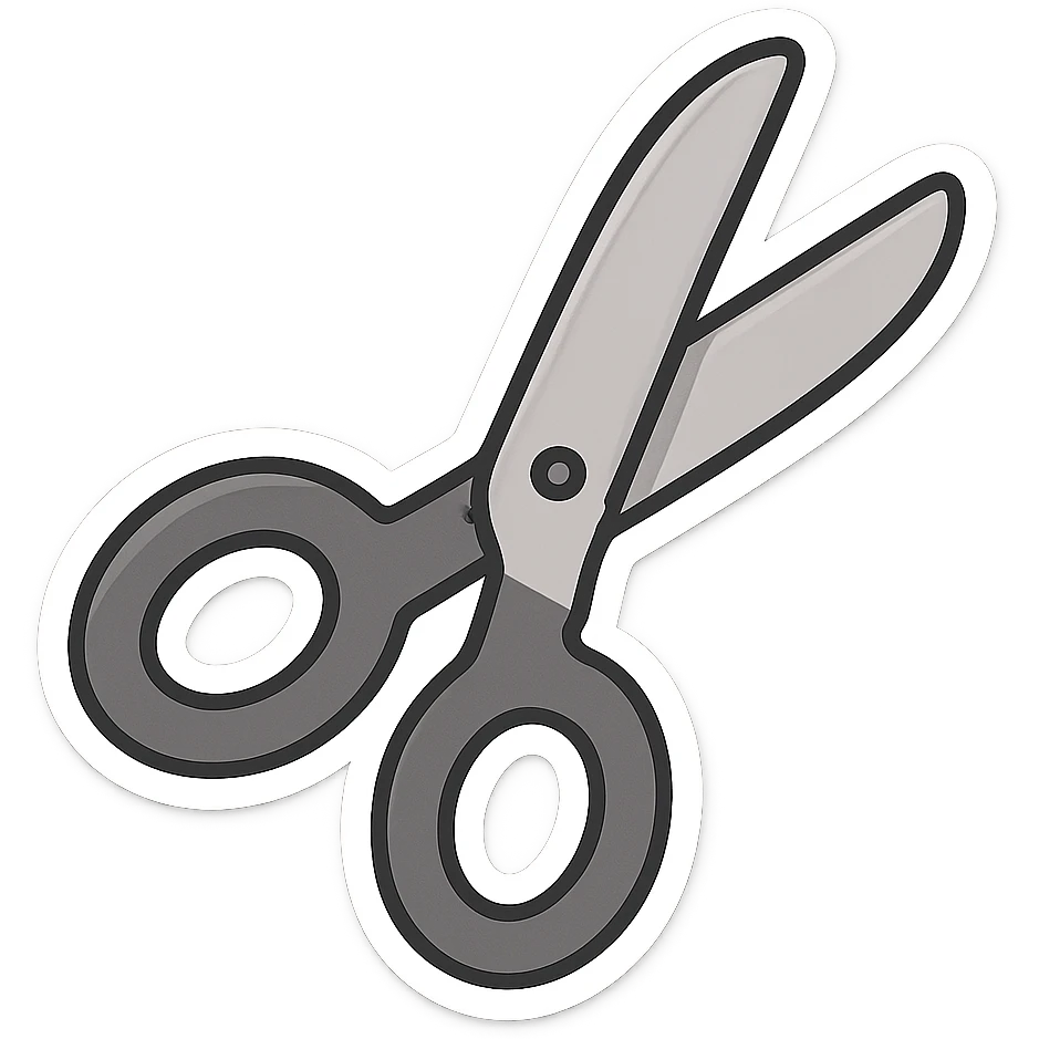 simple black scissors emoji