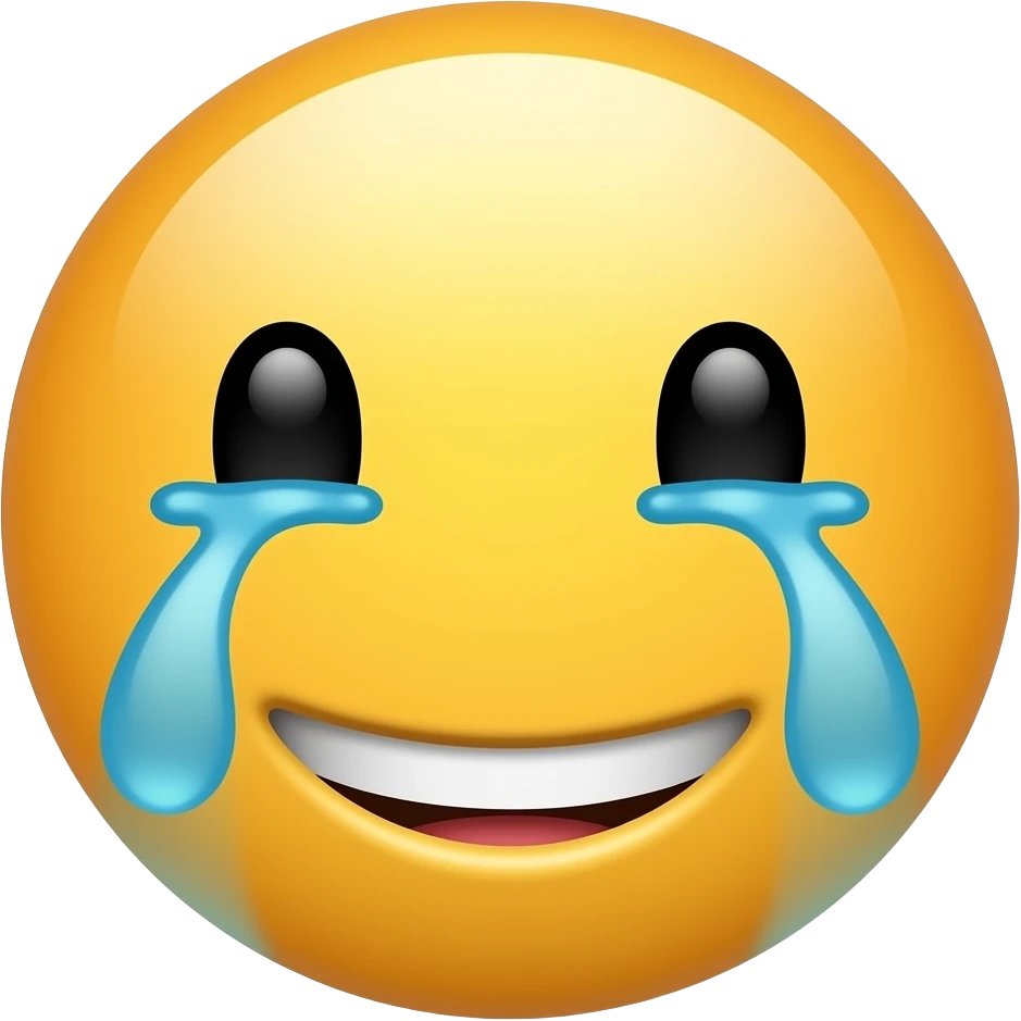 Emoji smiley is smiling but deep down, he is crying. emoji