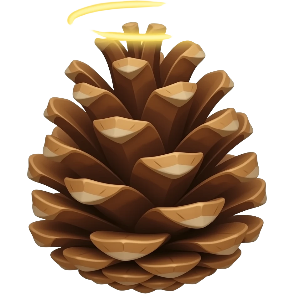 pine cone with a holy halo ring emoji