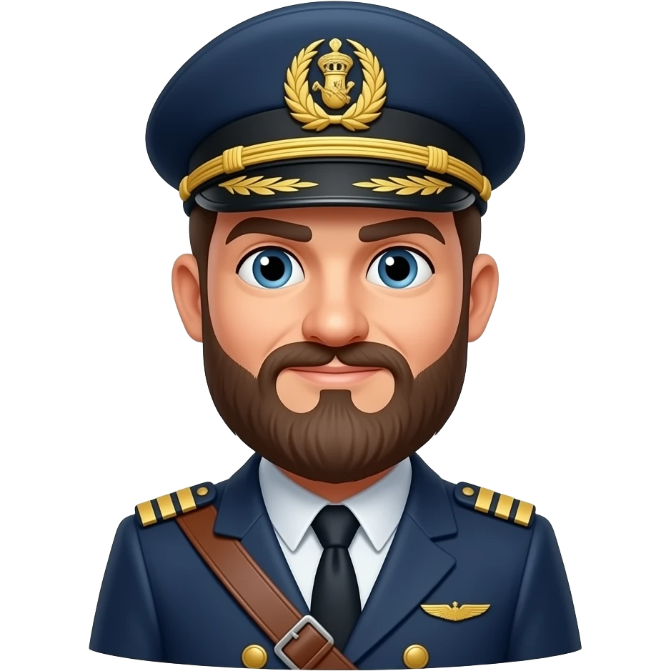 shrugging fleet captain with beard emoji