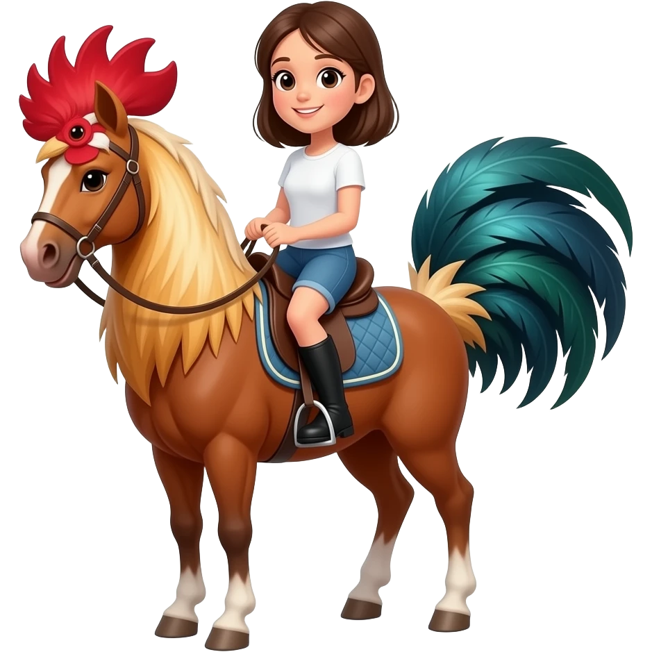 Girl riding a horse cock emoji