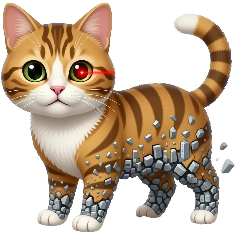 Cat with laser eyes destroying a city emoji