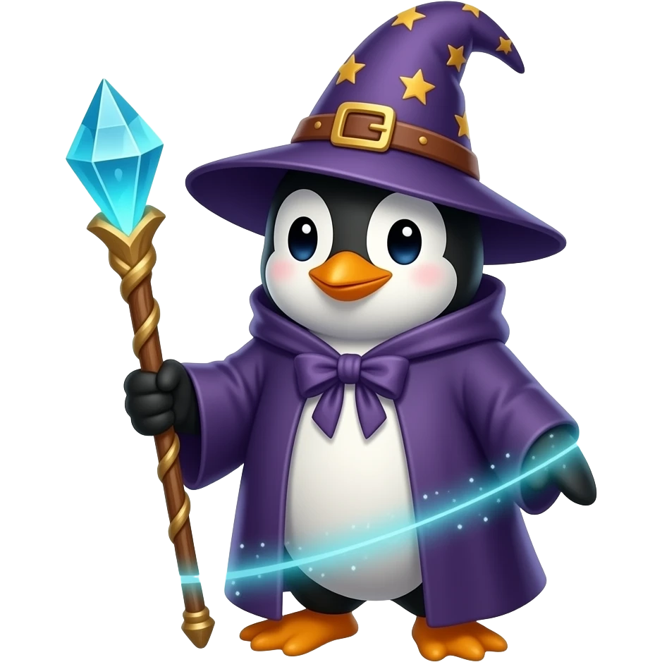 Penguin Wizard emoji