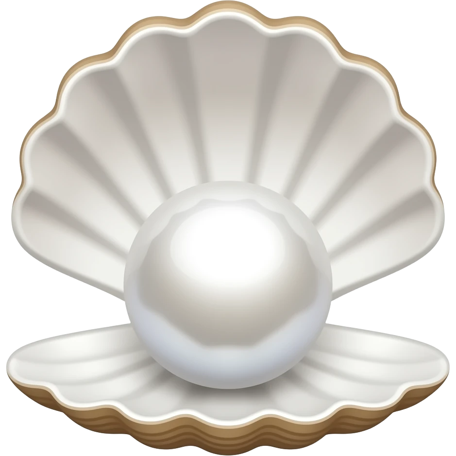 shiny pearl in shell which is opened emoji