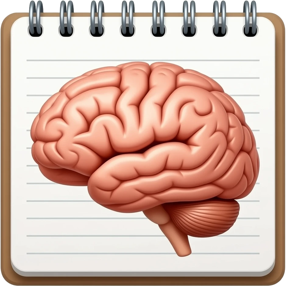 notebook with brain emoji