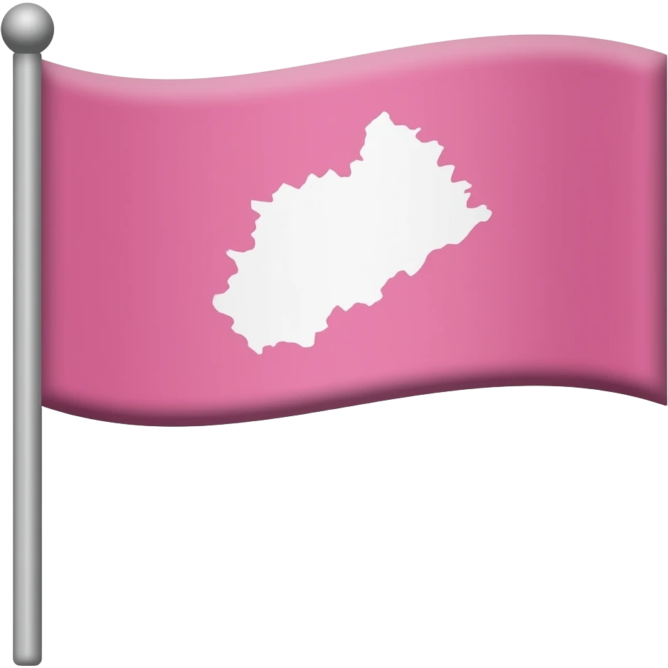 Rectangular pink flag and pole with Map of political map of Telangana ...