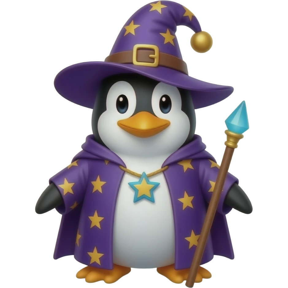 Penguin Wizard emoji