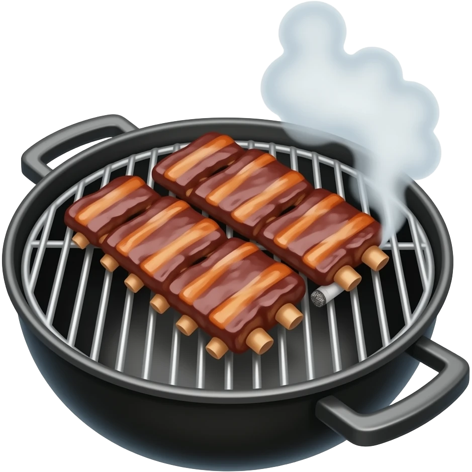 Ribs smoking on a weber grill emoji