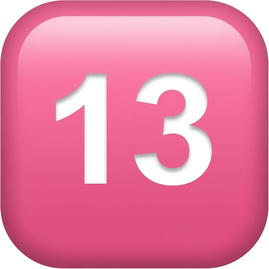 Цифра 13 на розовом цвете emoji