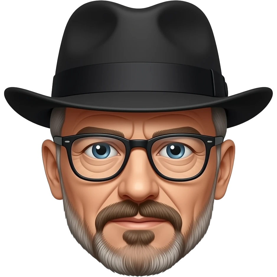 Heisenberg hat and glasses emoji