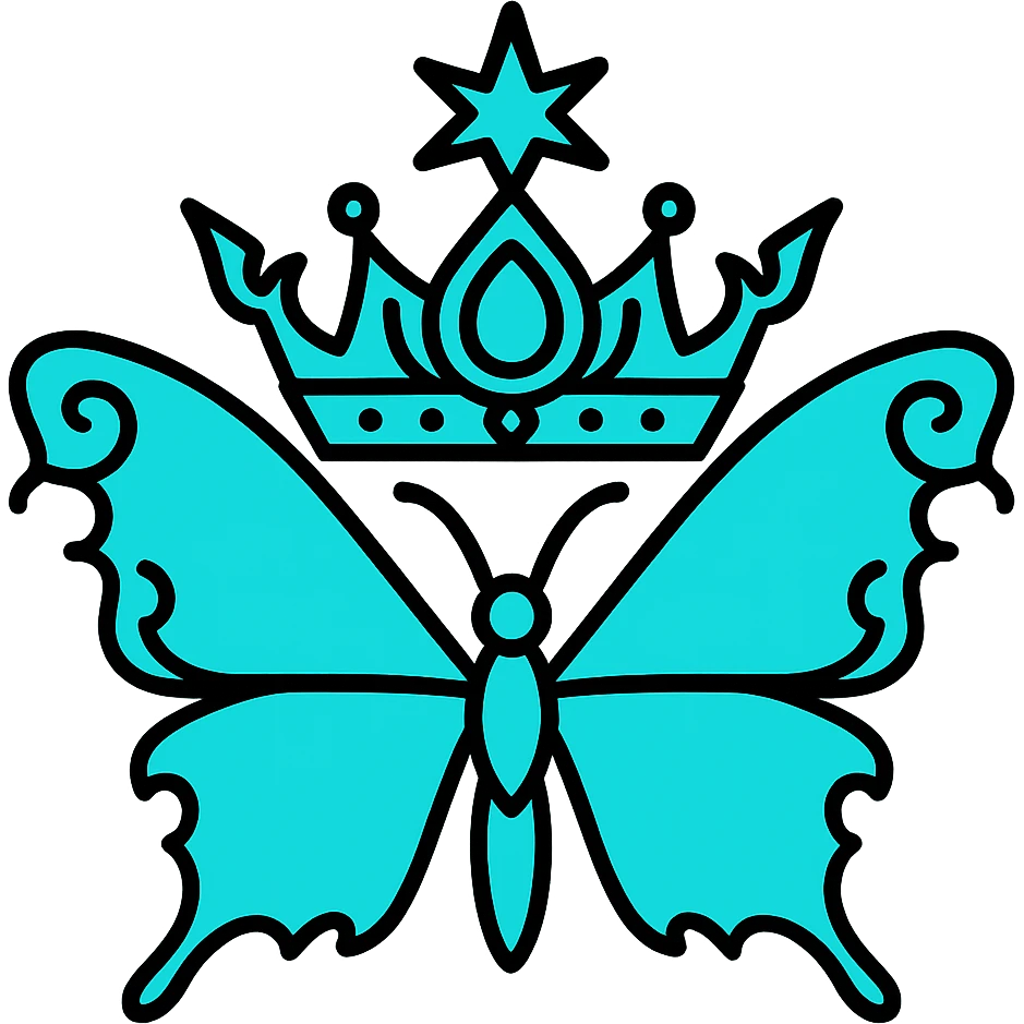 Keep the butterfly and crown design exactly as in the original, but ...