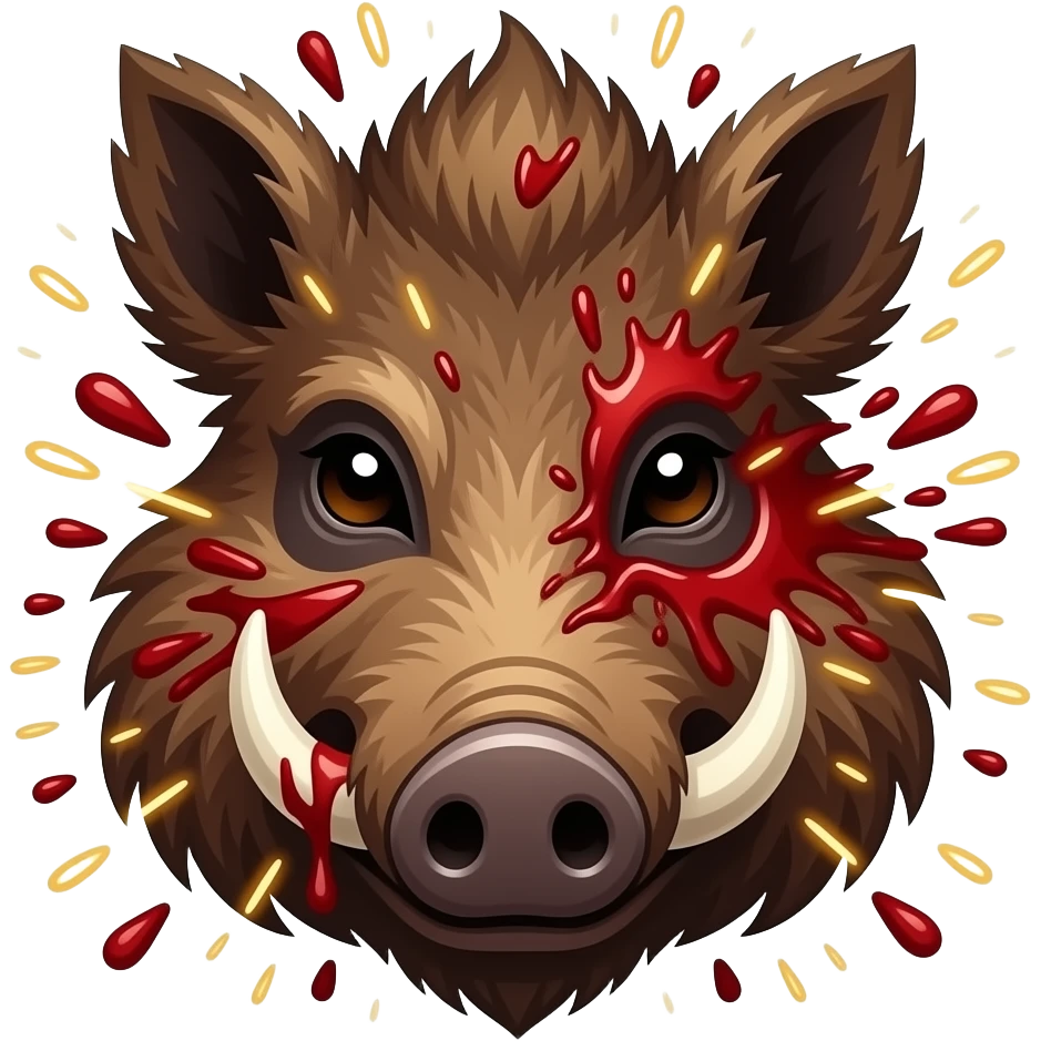 exploding wild boar head emoji